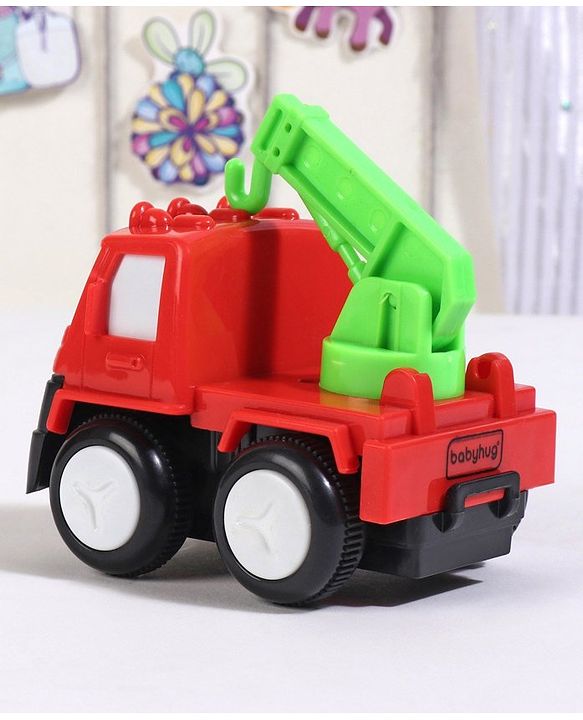Babyhug Friction Powered Construction Trucks -Pack of 4 | Develops Motor Skills, Color Recognition & Imaginative Play | Multicolor | BIS Certified
