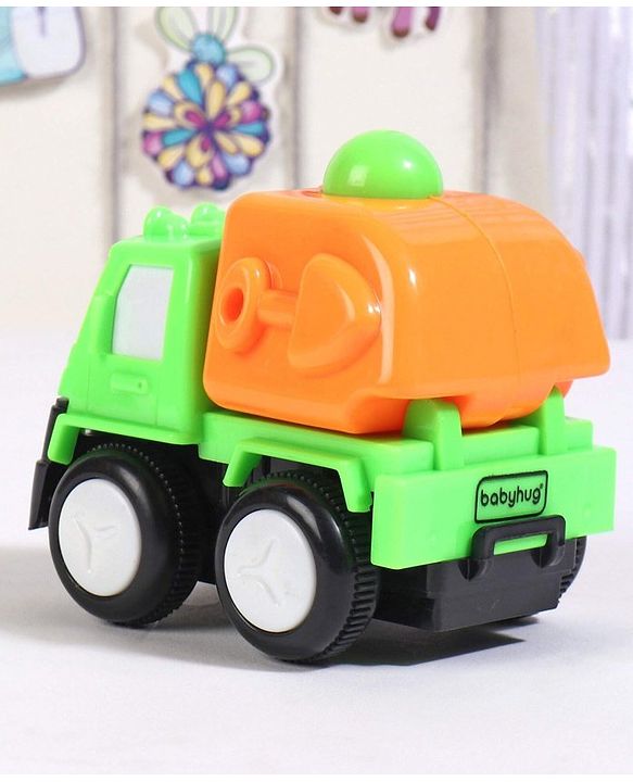 Babyhug Friction Powered Construction Trucks -Pack of 4 | Develops Motor Skills, Color Recognition & Imaginative Play | Multicolor | BIS Certified