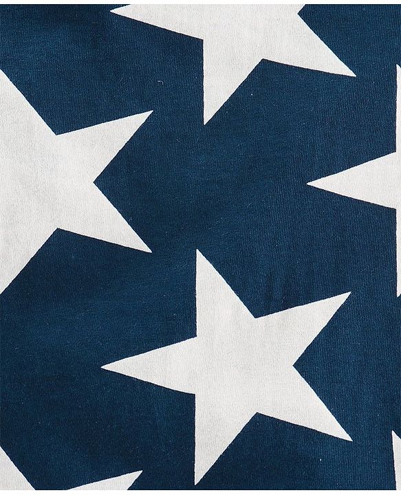 Pine Kids Full Sleeves Night Suit Star Print - Navy Blue