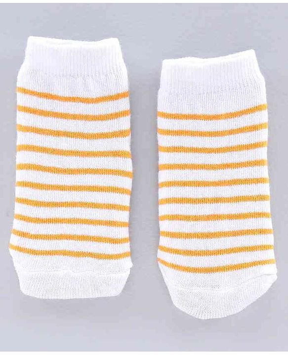 Cute Walk by Babyhug Multi Design Ankle Length Socks Set of 3 Pairs - Blue Yellow