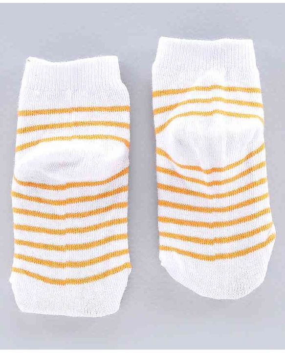 Cute Walk by Babyhug Multi Design Ankle Length Socks Set of 3 Pairs - Blue Yellow
