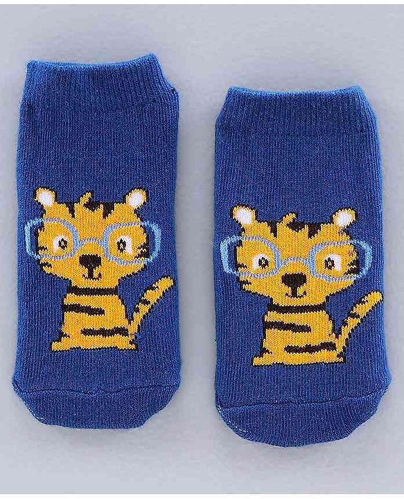 Cute Walk by Babyhug Multi Design Ankle Length Socks Set of 3 Pairs - Blue Yellow