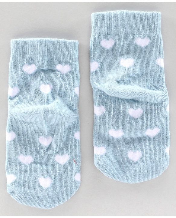 Cute Walk by Babyhug Anti Bacterial Ankle Length Socks Heart & Dog Design Pack of f3 - White Blue