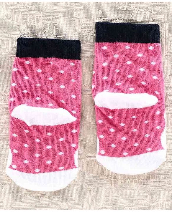 Cutewalk By Babyhug Anti Bacterial Ankle Length Socks Polar Bear Design Pack of 2 - Pink