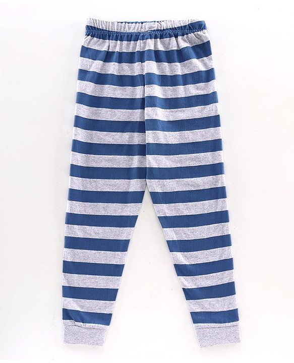 Pine Kids Full Sleeves Biowashed Night Suit Rocket Print - Blue