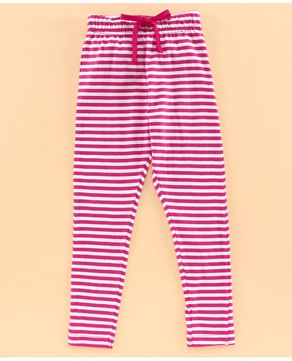 Pine Kids Full Sleeves Biowashed Night Suit Flamingo Print Striped - Tanager Turquoise