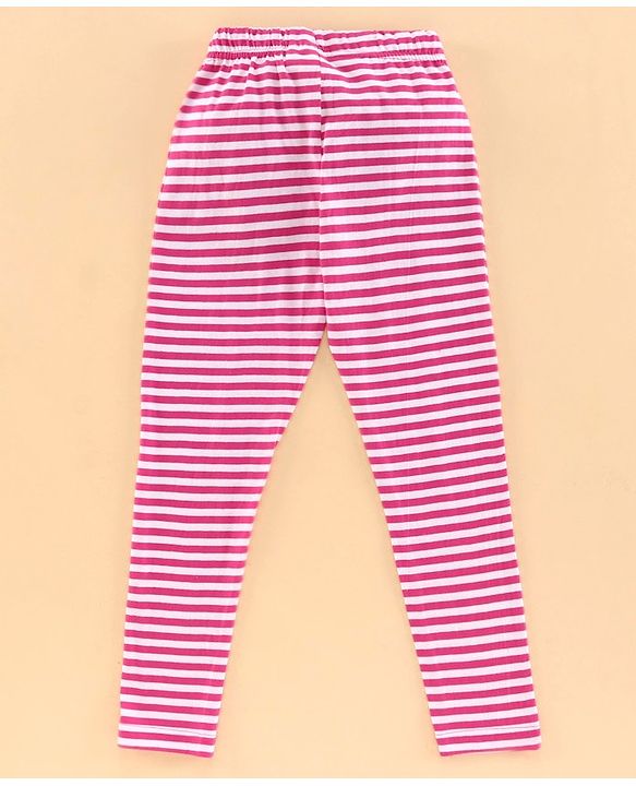 Pine Kids Full Sleeves Biowashed Night Suit Flamingo Print Striped - Tanager Turquoise