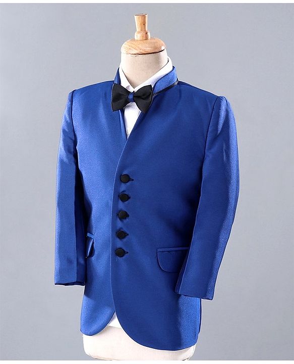 Babyhug 3 Piece Party Suit With Bow - Black Blue