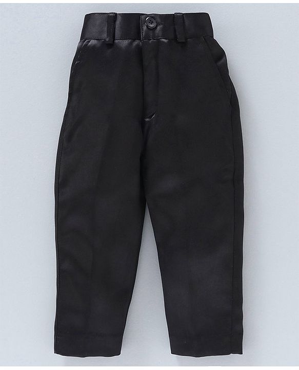 Babyhug 3 Piece Party Suit With Bow - Black Blue