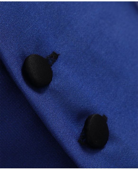 Babyhug 3 Piece Party Suit With Bow - Black Blue