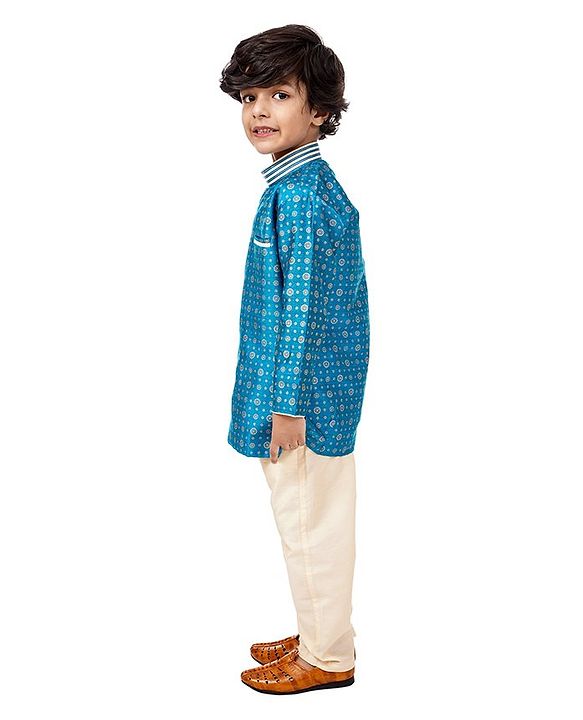Babyhug Full Sleeves Kurta & Pajama Set - Blue