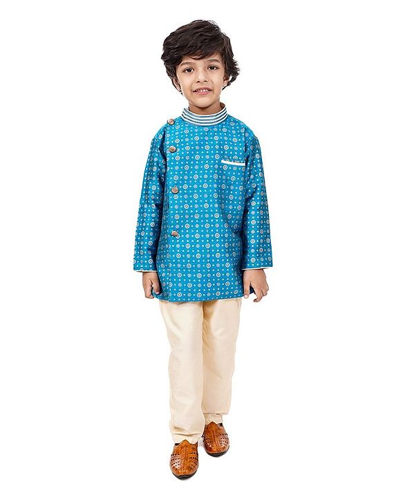 Babyhug Full Sleeves Kurta & Pajama Set - Blue