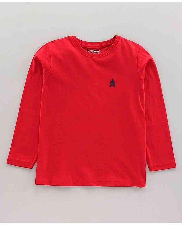 Pine Kids Full & Half Sleeves Solid & Striped Tee Pack of 3 - Red Navy Blue