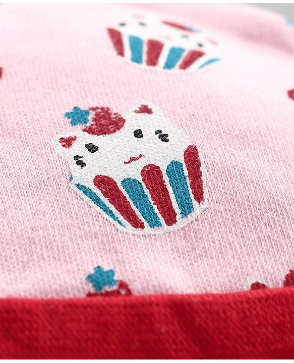 Babyhug 100% Cotton Cap Mitten and Booties Set Pink - Diameter 10 cm