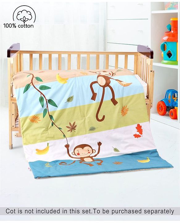 Babyhug Cotton Quilt Monkey Print - Multicolor