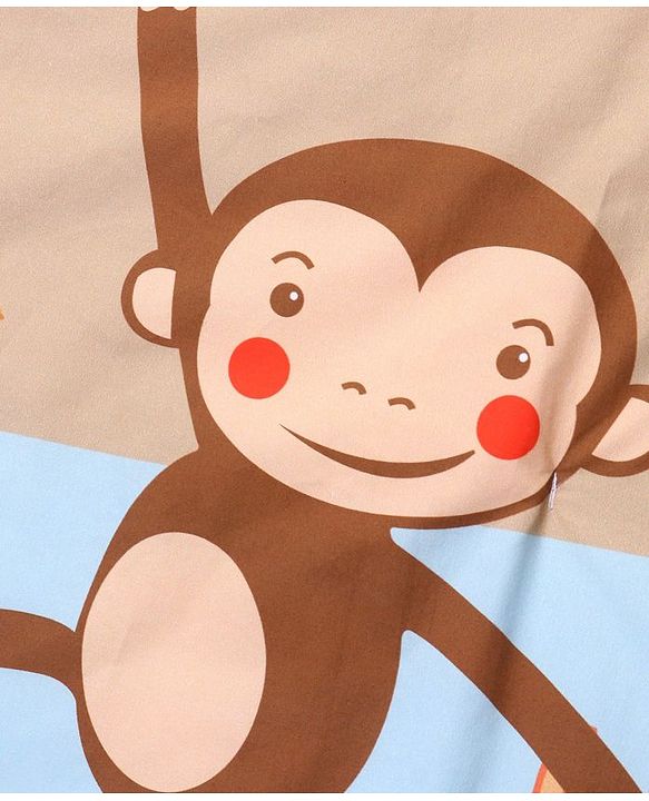 Babyhug Cotton Quilt Monkey Print - Multicolor