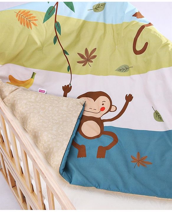 Babyhug Cotton Quilt Monkey Print - Multicolor