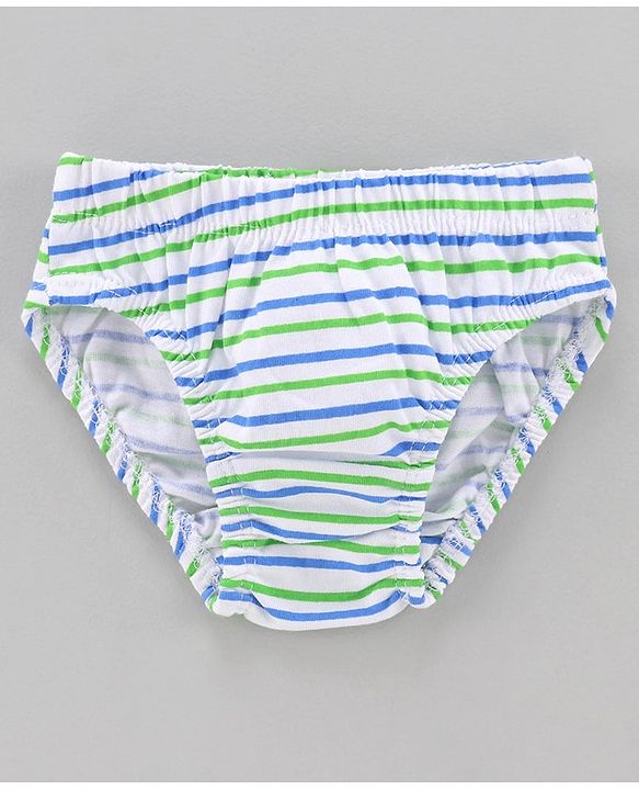 Babyhug 100% Cotton Panties Multiprint Pack of 3 - Blue White