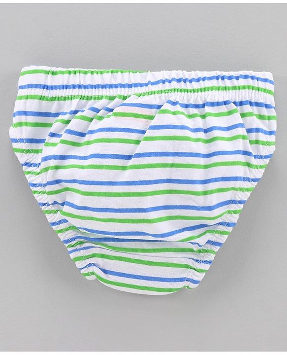 Babyhug 100% Cotton Panties Multiprint Pack of 3 - Blue White
