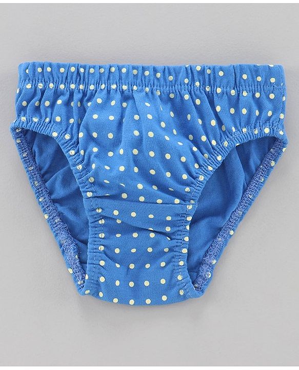 Babyhug 100% Cotton Panties Multiprint Pack of 3 - Blue White