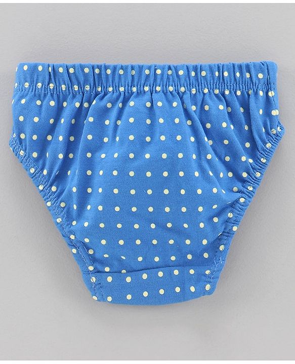 Babyhug 100% Cotton Panties Multiprint Pack of 3 - Blue White