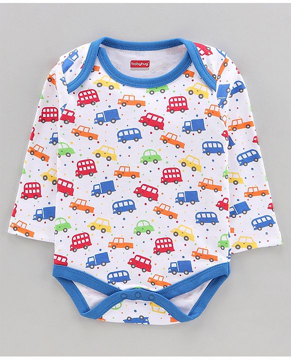 Babyhug 100% Cotton Full Sleeves Onesies Multiprint Pack of 7 - Multicolour