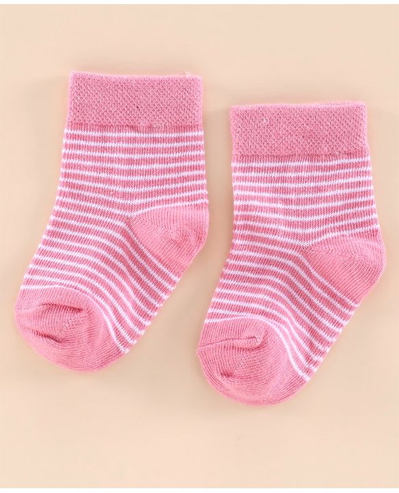 Cutewalk By Babyhug Anti Bacterial Ankle Length Socks Pack of 2 - Pink