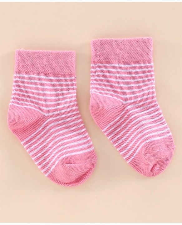 Cutewalk By Babyhug Anti Bacterial Ankle Length Socks Pack of 2 - Pink