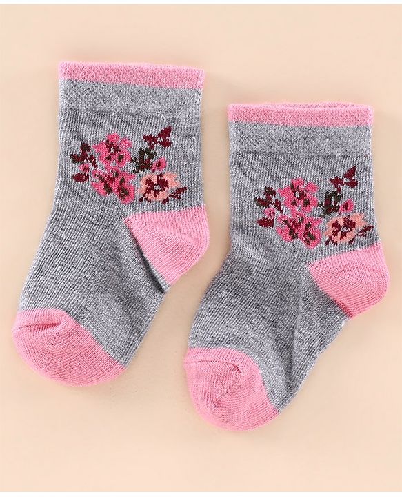 Cutewalk By Babyhug Anti Bacterial Ankle Length Socks Pack of 2 - Pink