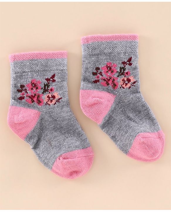 Cutewalk By Babyhug Anti Bacterial Ankle Length Socks Pack of 2 - Pink