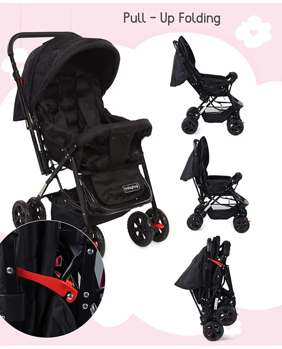 Babyhug Cocoon Stroller With Mosquito Net Reversible Handle Mid Night Black Online in India Buy at Best Price from FirstCry 827166