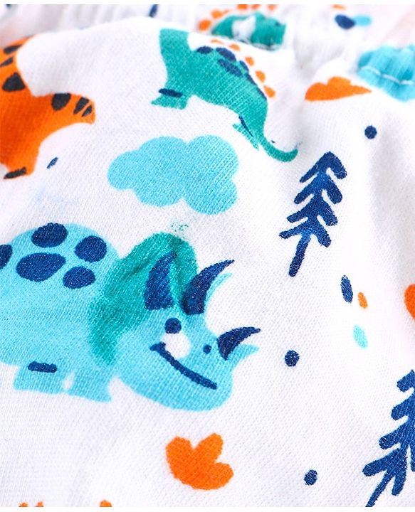 Babyhug 100% Cotton Brief Dino Print Pack of 3 - Blue