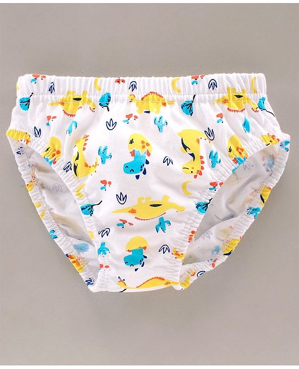 Babyhug 100% Cotton Briefs Pack of 3 - Yellow White
