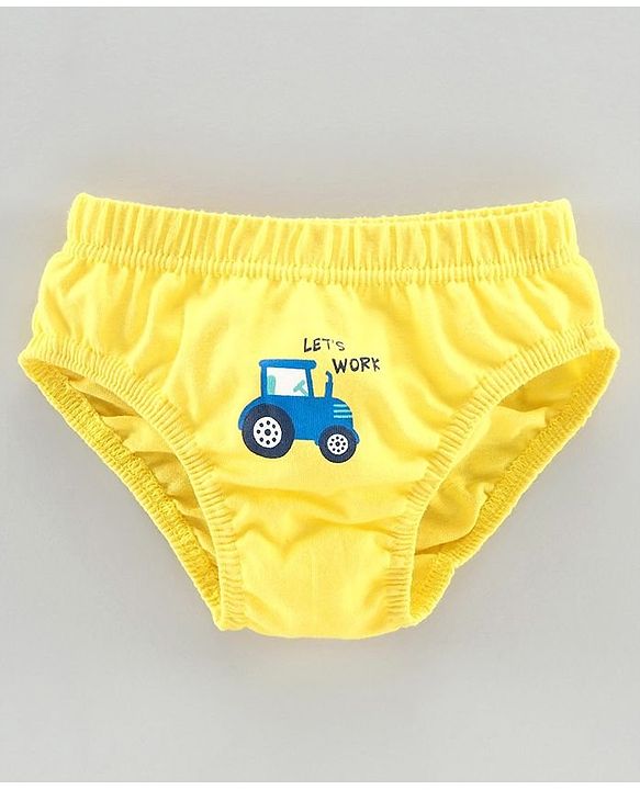 Babyhug 100% Cotton Briefs Vehicle Print Pack of 3 - Blue Yellow White