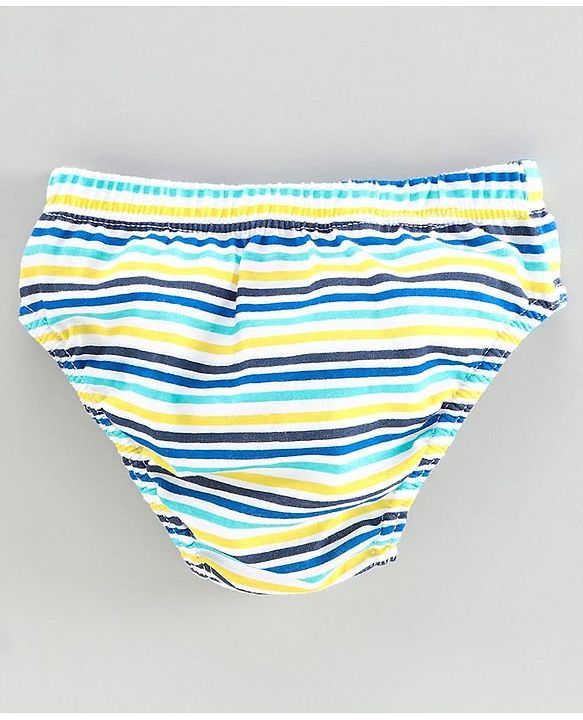 Babyhug 100% Cotton Briefs Vehicle Print Pack of 3 - Blue Yellow White