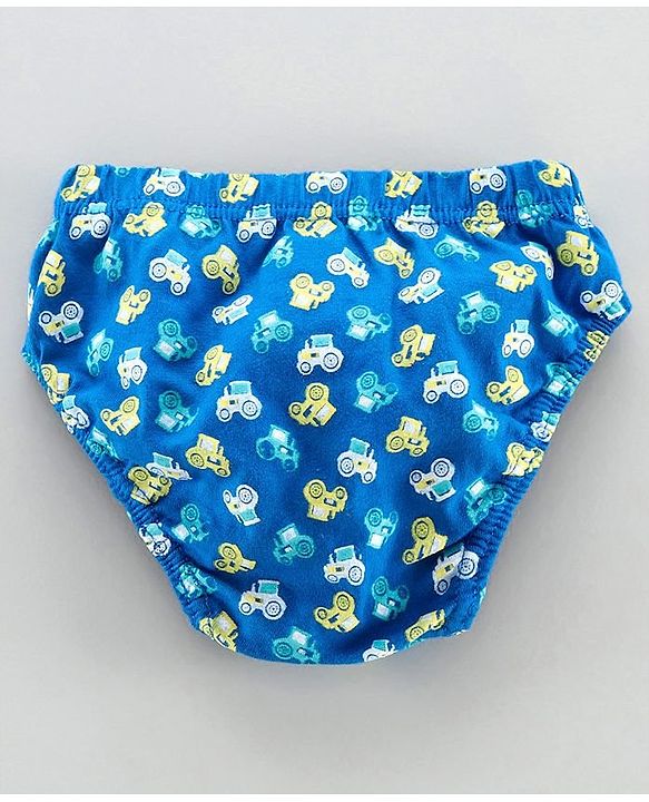 Babyhug 100% Cotton Briefs Vehicle Print Pack of 3 - Blue Yellow White