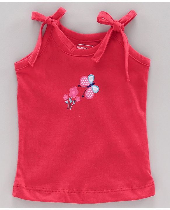 Babyhug 100% Cotton Singlet Slips Multiprint Pack of 3 - Pink White Blue