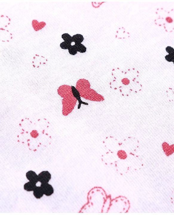 Babyhug 100% Cotton Singlet Slips Multiprint Pack of 3 - Pink White Blue
