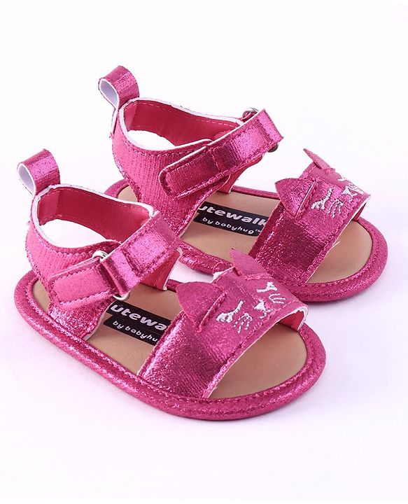 Cute Walk by Babyhug Booties Kitty Embroidery - Pink