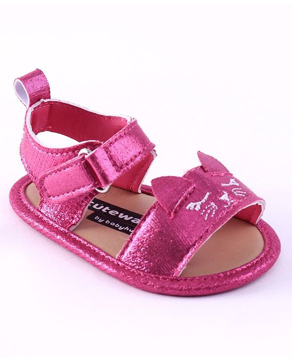Cute Walk by Babyhug Booties Kitty Embroidery - Pink