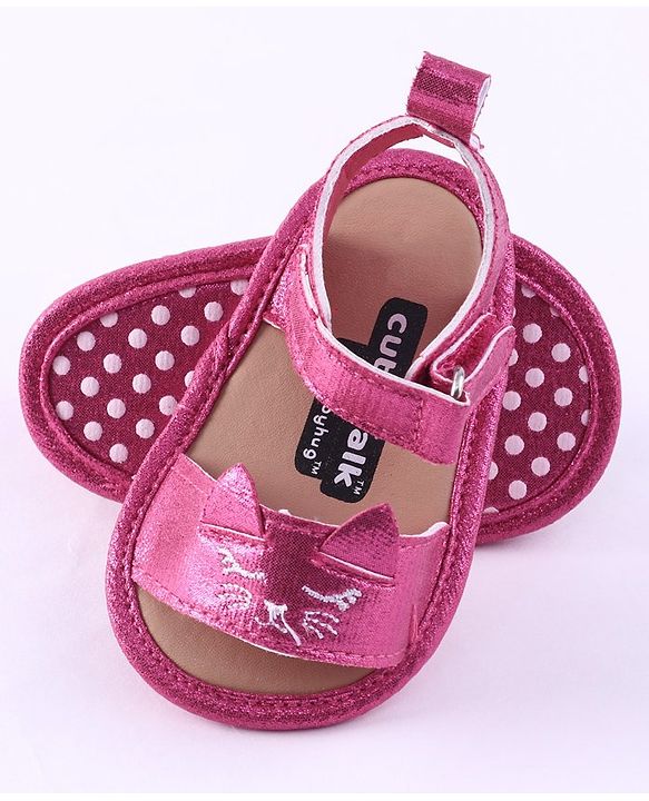 Cute Walk by Babyhug Booties Kitty Embroidery - Pink