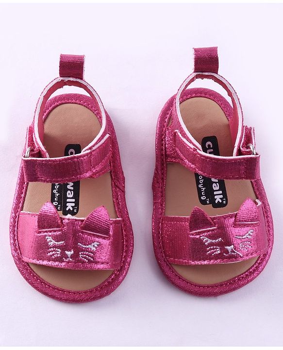Cute Walk by Babyhug Booties Kitty Embroidery - Pink