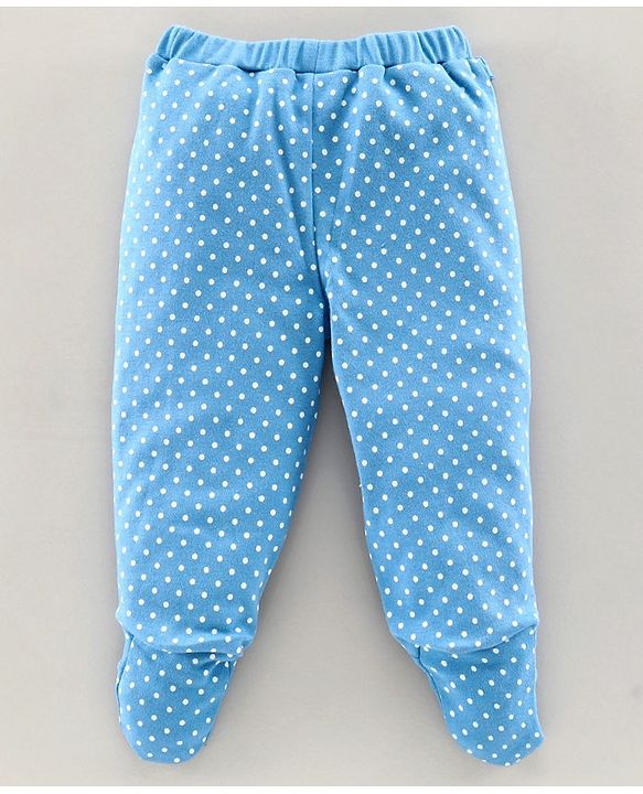 Babyhug Bootie Leggings Dots & Rainbow Print Pack Of 2 - Blue Pink
