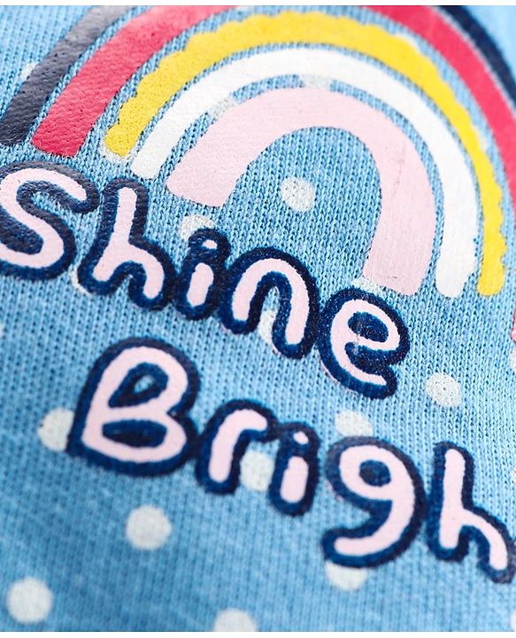 Babyhug Bootie Leggings Dots & Rainbow Print Pack Of 2 - Blue Pink