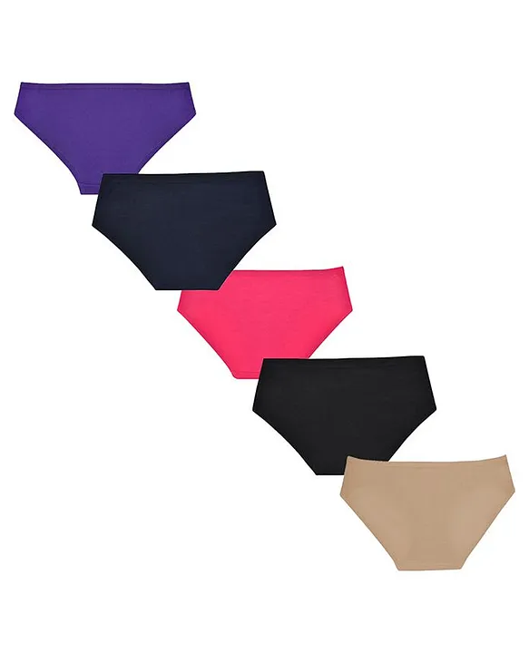 Adira Pack Of 5 Solid Colour Leak Proof Panties Multi Colour