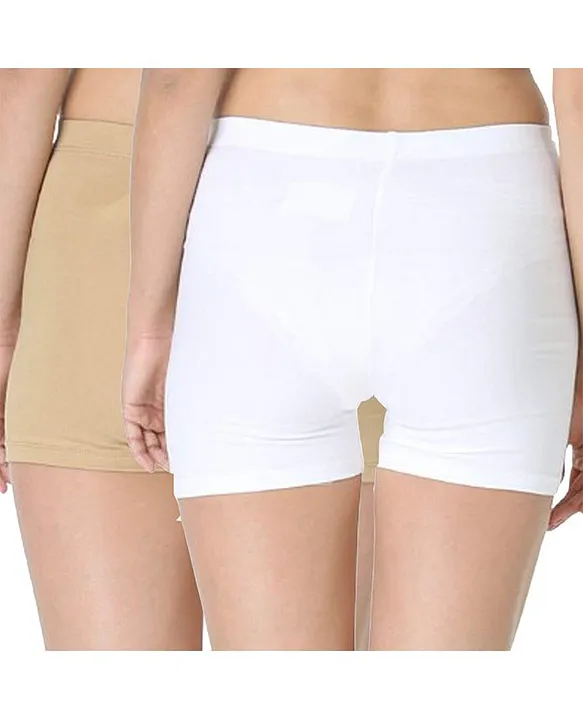 Adira Pack Of 2 Solid UnderDress Shorts Beige & White Online in India, Buy  at Best Price from  - 8323333