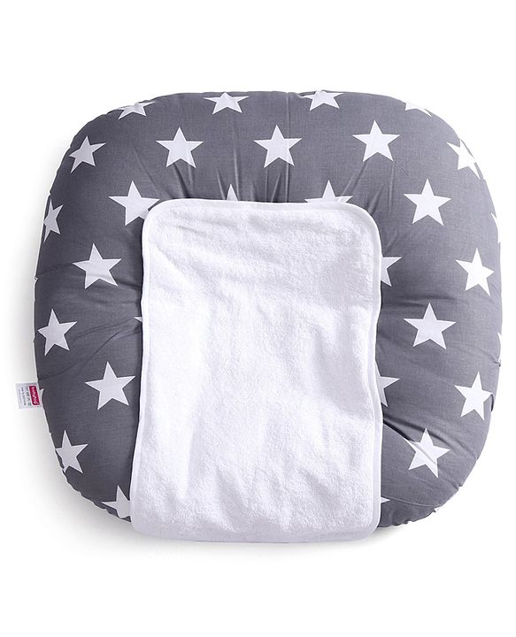 Babyhug 100% Cotton Premium Baby Lounger With Waterproof Sheet Star Print - Black