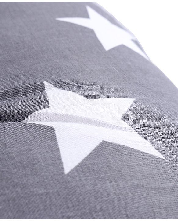 Babyhug 100% Cotton Premium Baby Lounger With Waterproof Sheet Star Print - Black