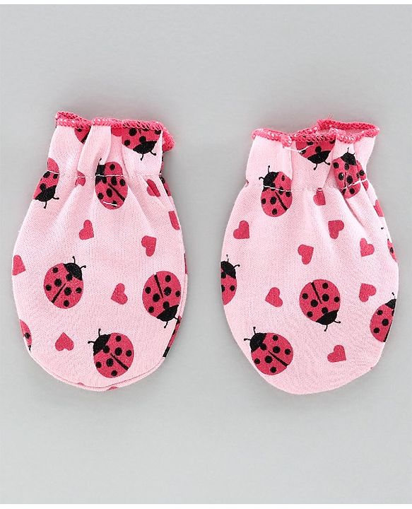 Babyhug Cap Mitten & Booties Pink - Diameter 12 cm