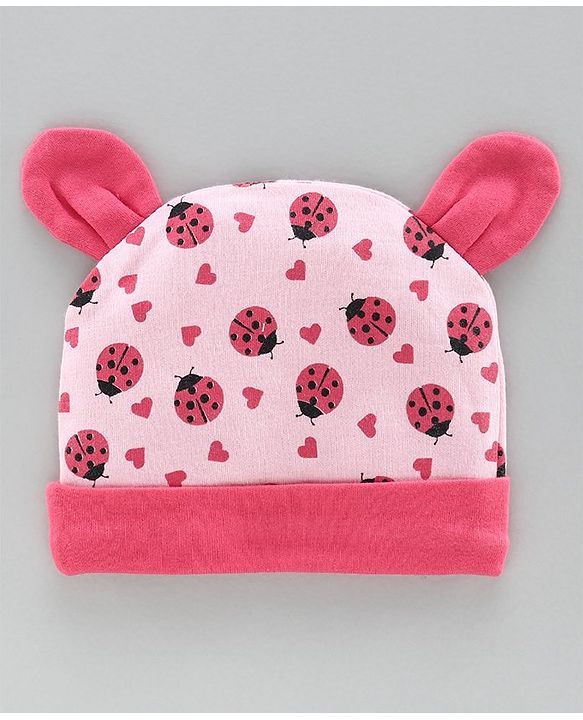 Babyhug Cap Mitten & Booties Pink - Diameter 12 cm